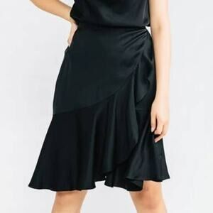 Chloe Kristyn Black Satin Traci Skirt Size Medium NWT